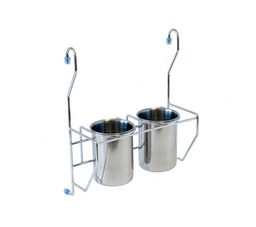 Полка навесная с 2-мя стаканами, цвет: Хром