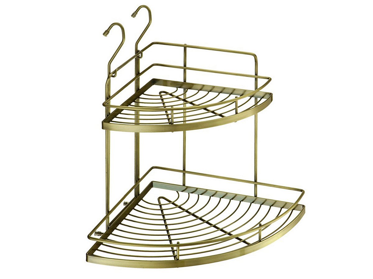 Полка угловая 2-х ярусная малая, цвет: Античная бронза Полка угловая 2-х ярусная малая, цвет: Античная бронза