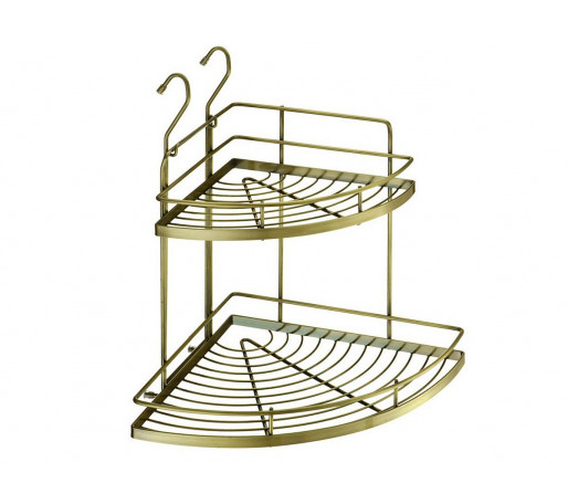 Полка угловая 2-х ярусная малая, цвет: Античная бронза