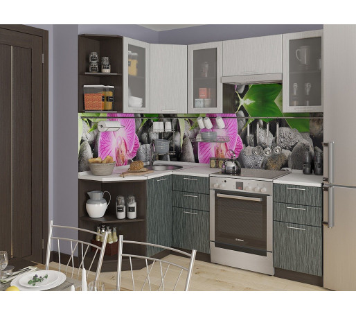 Валерия-М-04, цвет: Серый металлик дождь светлый/Черный металлик дождь