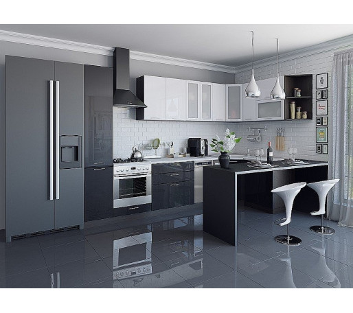 Валерия-М-05, цвет: Белый металлик/Черный металлик