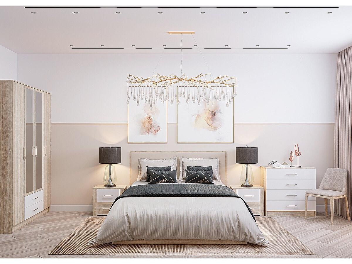 Сопрано-01, цвет: Белый глянец/Дуб сонома Сопрано-01, цвет: Белый глянец/Дуб сонома