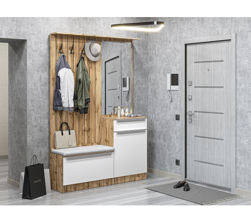 Стиль-02, цвет: Silky White/Дуб Вотан Стиль-02, цвет: Silky White/Дуб Вотан