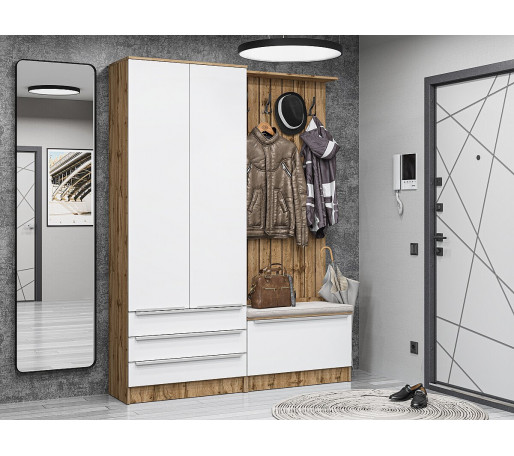 Стиль-03, цвет: Silky White/Дуб Вотан