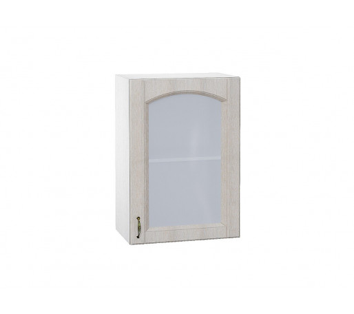 Шкаф верхний с 1-ой остекленной дверцей Верона R, цвет: Ясень золото/Белый