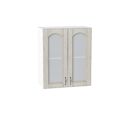 Шкаф верхний с 2-мя остекленными дверцами Верона, цвет: Ясень золото/Белый
