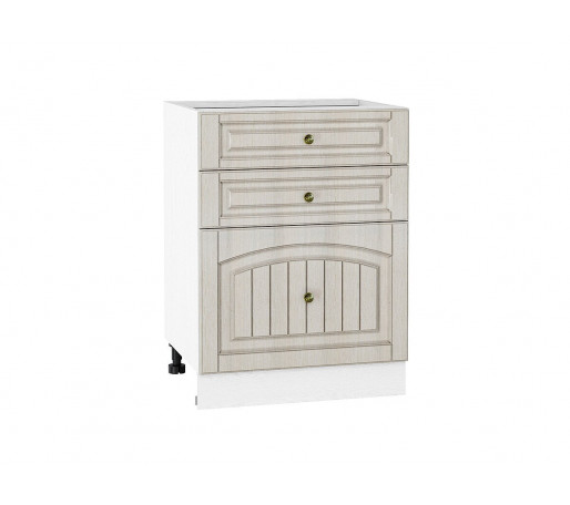 Шкаф нижний с 3-мя ящиками Верона, цвет: Ясень золото/Белый