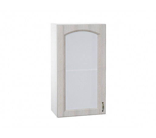 Шкаф верхний с 1-ой остекленной дверцей Верона L, цвет: Ясень золото/Белый