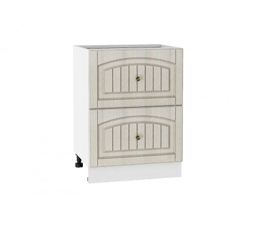 Шкаф нижний с 2-мя ящиками Верона, цвет: Ясень золото/Белый