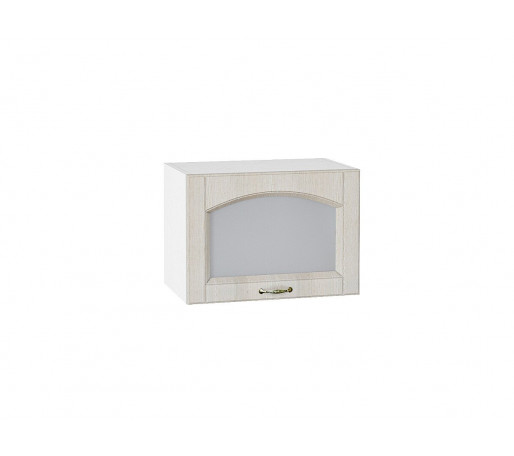 Шкаф верхний горизонтальный остекленный Верона, цвет: Ясень золото/Белый