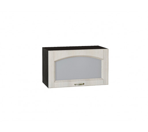 Шкаф верхний горизонтальный остекленный глубокий Верона, цвет: Ясень золото/Graphite