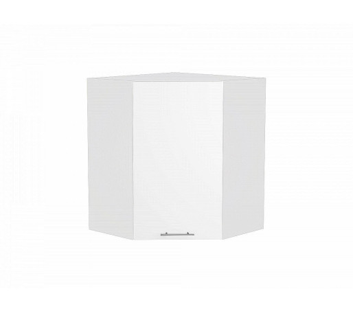 Шкаф верхний угловой Валерия-М, цвет: Белый глянец