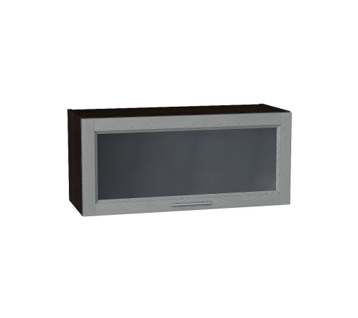 Шкаф верхний горизонтальный остекленный Сканди, цвет: Grey Softwood