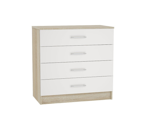 Комод Сопрано КМ-224 с 4-мя ящиками, цвет: Белый глянец