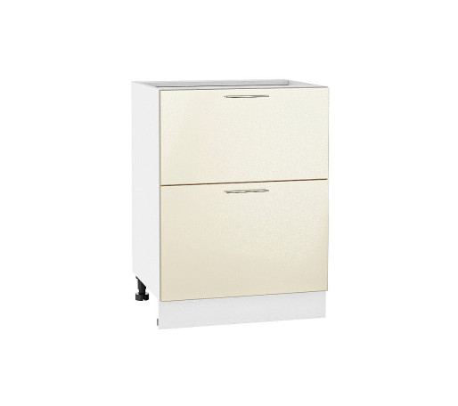 Шкаф нижний с 2-мя ящиками Валерия-М, цвет: Бежевый металлик