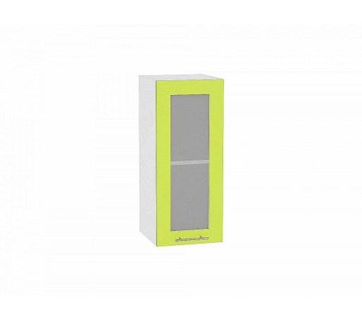 Шкаф верхний с 1-ой остекленной дверцей Валерия-М, цвет: Лайм глянец