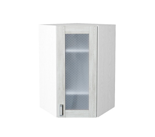 Шкаф верхний угловой остекленный Лофт, цвет: Nordic Oak