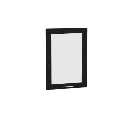 Комплект фасадов Валерия-М со стеклом для каркаса Ф-35 В500, цвет: Черный металлик