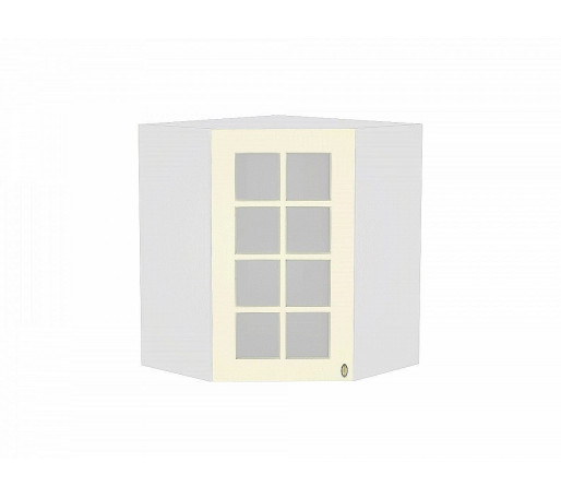 Шкаф верхний угловой остекленный Прованс, цвет: Ваниль