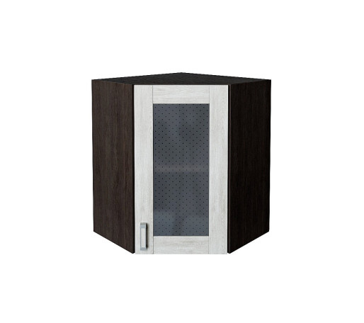 Шкаф верхний угловой остекленный Лофт, цвет: Nordic Oak