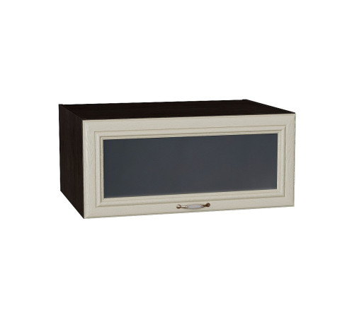 Шкаф верхний горизонтальный остекленный глубокий Шале, цвет: Ivory