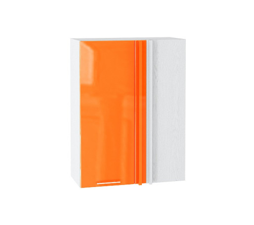 Шкаф верхний прямой угловой Валерия-М, цвет: Оранжевый глянец