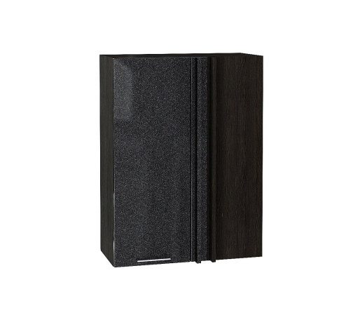 Шкаф верхний прямой угловой Валерия-М, цвет: Черный металлик