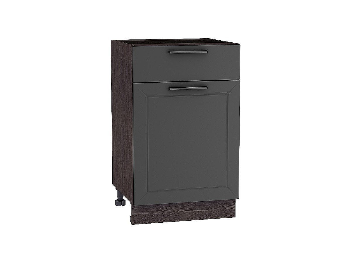 Шкаф нижний с 1-ой дверцей и ящиком Глетчер, цвет: Маренго Силк Шкаф нижний с 1-ой дверцей и ящиком Глетчер, цвет: Маренго Силк