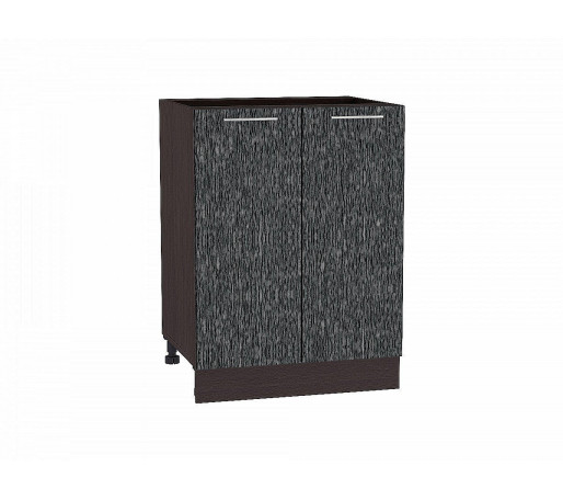Шкаф нижний с 2-мя дверцами Валерия-М, цвет: Черный металлик дождь