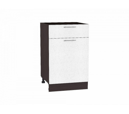 Шкаф нижний с 1-ой дверцей и ящиком Валерия-М, цвет: Белый металлик