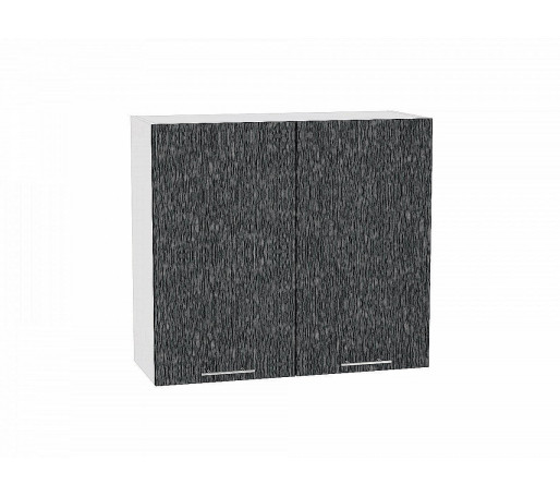 Шкаф верхний с 2-мя дверцами Валерия-М, цвет: Черный металлик дождь