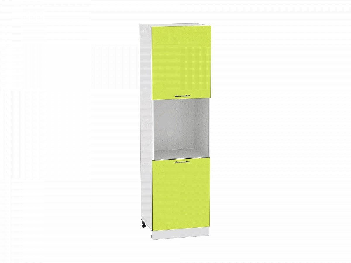 Шкаф пенал с 2-мя дверцами под технику Валерия-М, цвет: Лайм глянец Шкаф пенал с 2-мя дверцами под технику Валерия-М, цвет: Лайм глянец