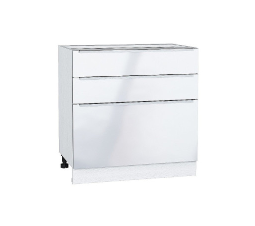 Шкаф нижний с 3-мя ящиками Фьюжн, цвет: Angel