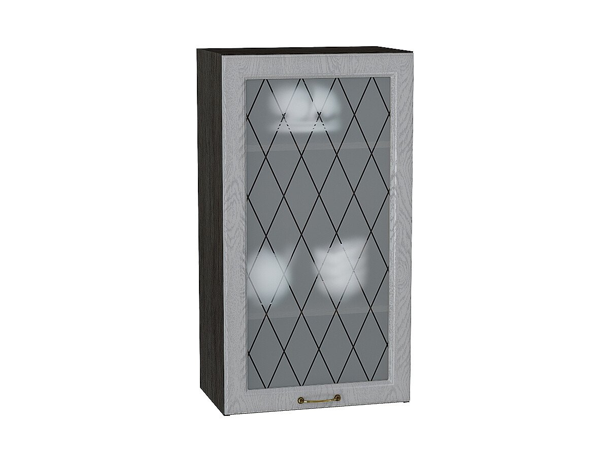 Шкаф верхний с 1-ой остекленной дверцей Ницца, цвет: Дуб серый Шкаф верхний с 1-ой остекленной дверцей Ницца, цвет: Дуб серый