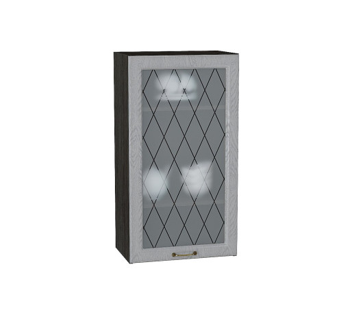 Шкаф верхний с 1-ой остекленной дверцей Ницца, цвет: Дуб серый