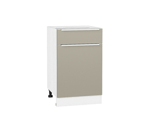 Шкаф нижний с 1-ой дверцей и ящиком Фьюжн, цвет: Silky Grey