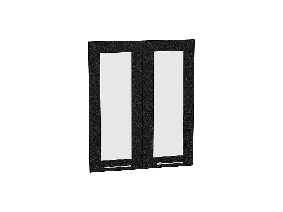 Комплект фасадов Валерия-М со стеклом для каркаса Ф-45 В600, цвет: Черный металлик Комплект фасадов Валерия-М со стеклом для каркаса Ф-45 В600, цвет: Черный металлик