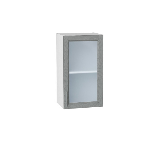 Шкаф верхний с 1-ой остекленной дверцей Сканди, цвет: Grey Softwood