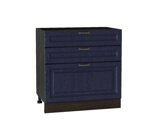 Шкаф нижний с 3-мя ящиками Ницца, цвет: Дуб синий