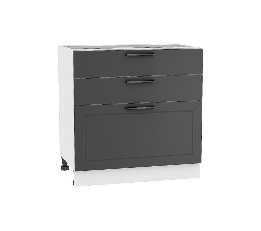 Шкаф нижний с 3-мя ящиками Глетчер, цвет: Маренго Силк