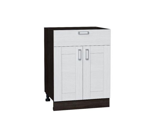 Шкаф нижний с 2-мя дверцами и ящиком Лофт, цвет: Snow Veralinga