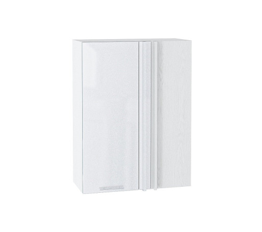 Шкаф верхний прямой угловой Валерия-М, цвет: Белый металлик