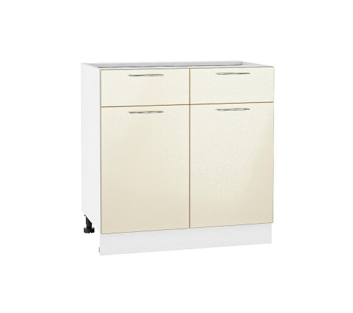 Шкаф нижний с 2-мя дверцами и 2-мя ящиками Валерия-М, цвет: Бежевый металлик