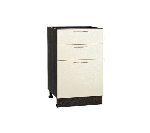 Шкаф нижний с 3-мя ящиками Валерия-М, цвет: Бежевый металлик