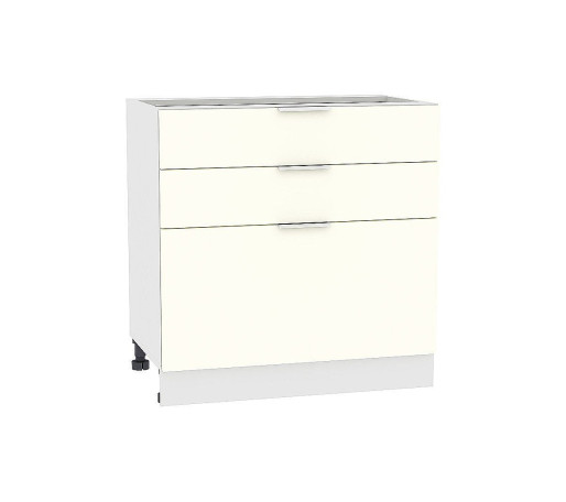Шкаф нижний с 3-мя ящиками Терра, цвет: Ваниль софт