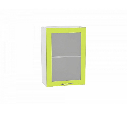 Шкаф верхний с 1-ой остекленной дверцей Валерия-М, цвет: Лайм глянец