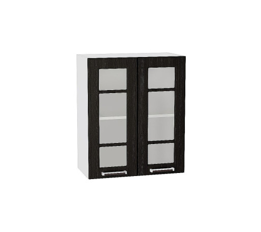 Шкаф верхний с 2-мя остекленными дверцами Прага, цвет: Венге Премиум