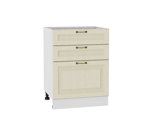 Шкаф нижний с 3-мя ящиками Ницца, цвет: Дуб крем