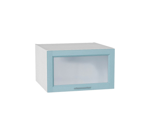 Шкаф верхний горизонтальный остекленный глубокий Сканди, цвет: Sky Wood