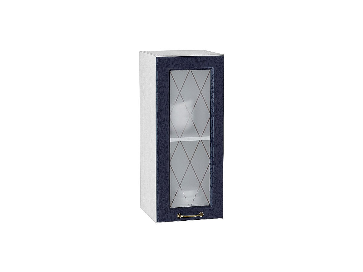 Шкаф верхний с 1-ой остекленной дверцей Ницца, цвет: Дуб синий Шкаф верхний с 1-ой остекленной дверцей Ницца, цвет: Дуб синий